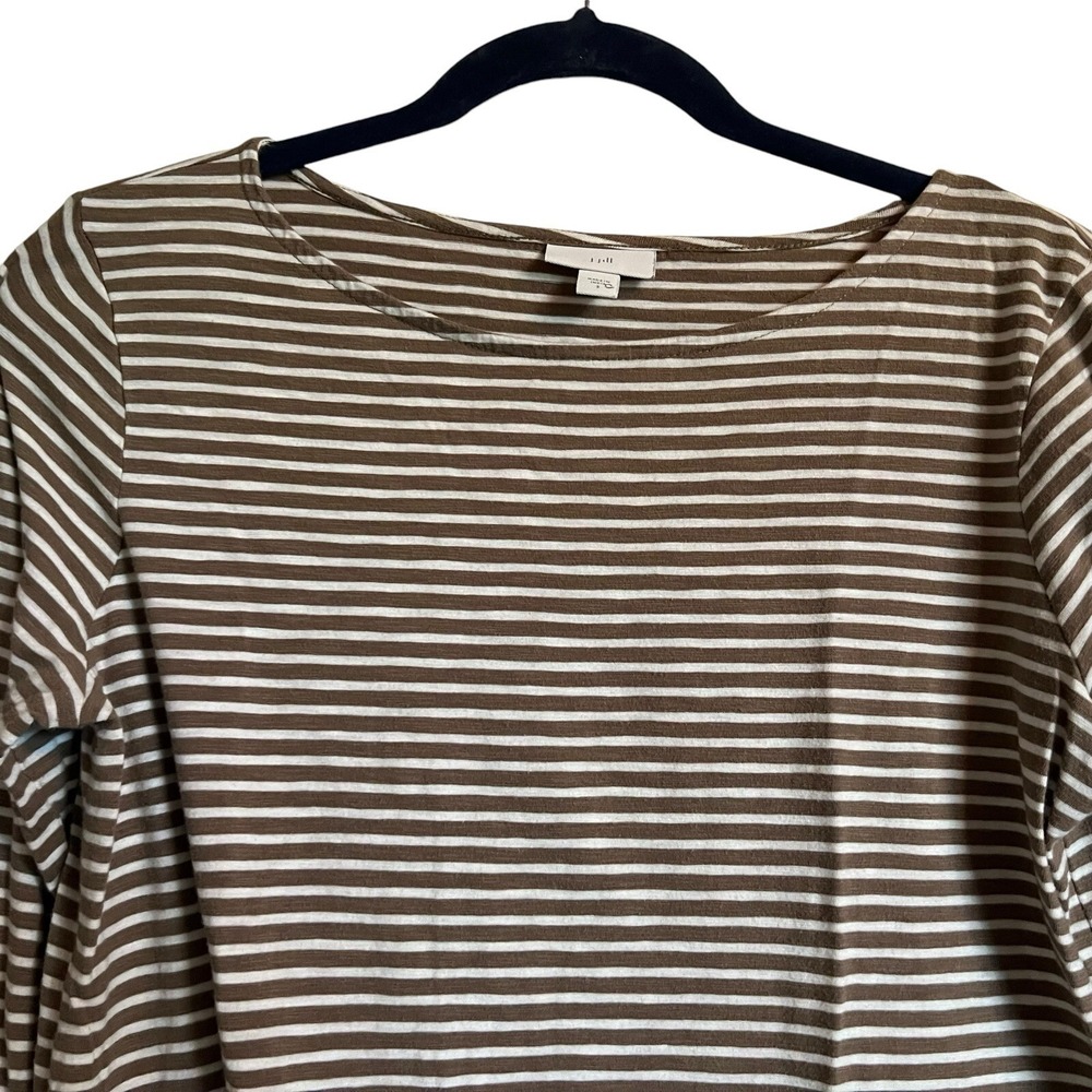 J.Jill Wearever Striped Bell Sleeve Tunic Top Womens S Boho Cottagecore Artisan - Picture 11 of 11